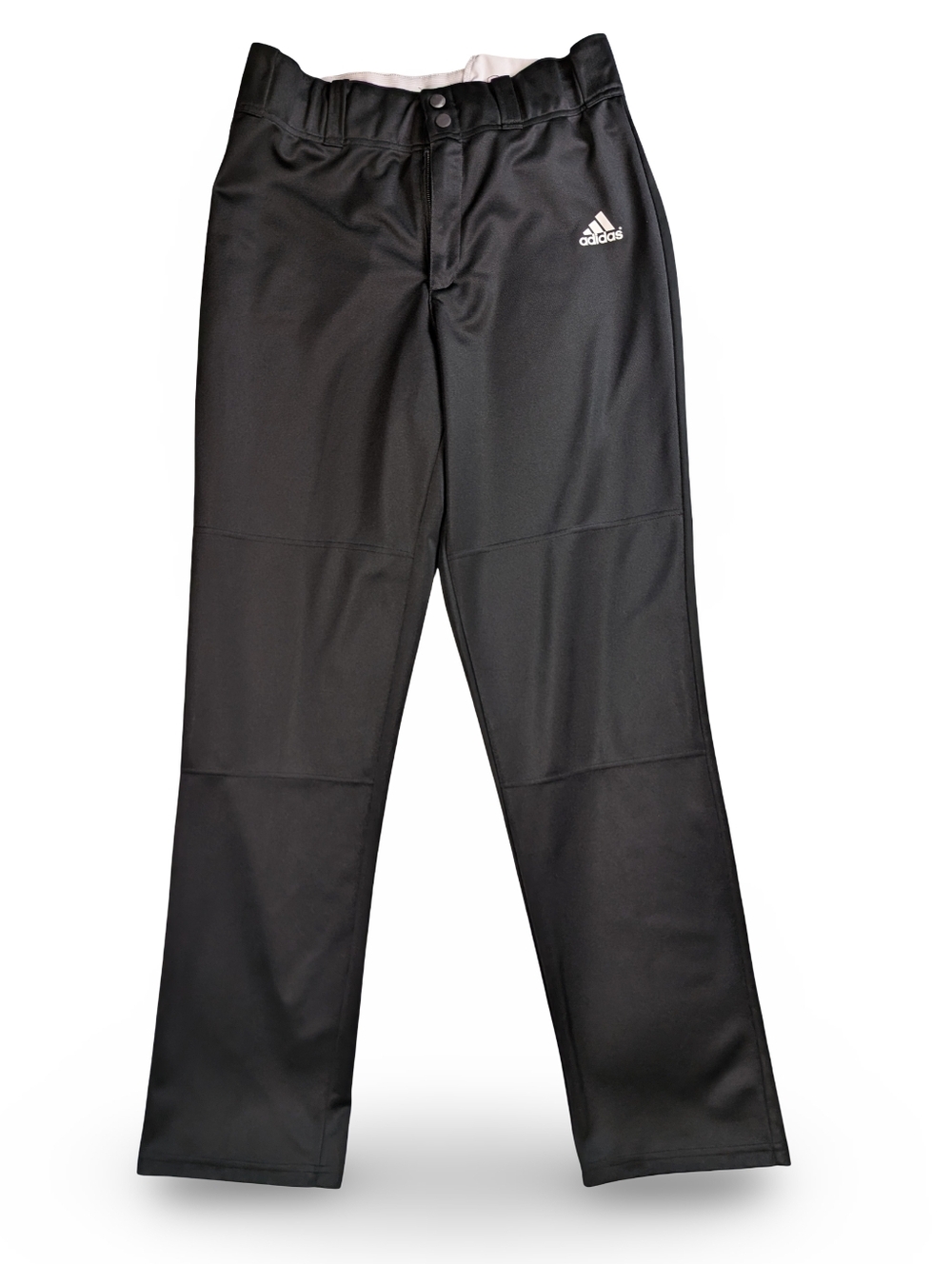 adidas Mens Black Straight-Leg Performance Pants Size M Back Pockets